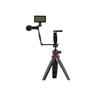 T'nB Influence - Pack Vlogger vidéo avec mini-trépied, support smartphone, micro, projecteur LED et télécommande Bluetooth