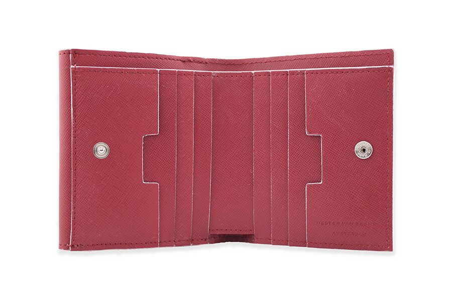 Stair wallet dark red Saffiano
