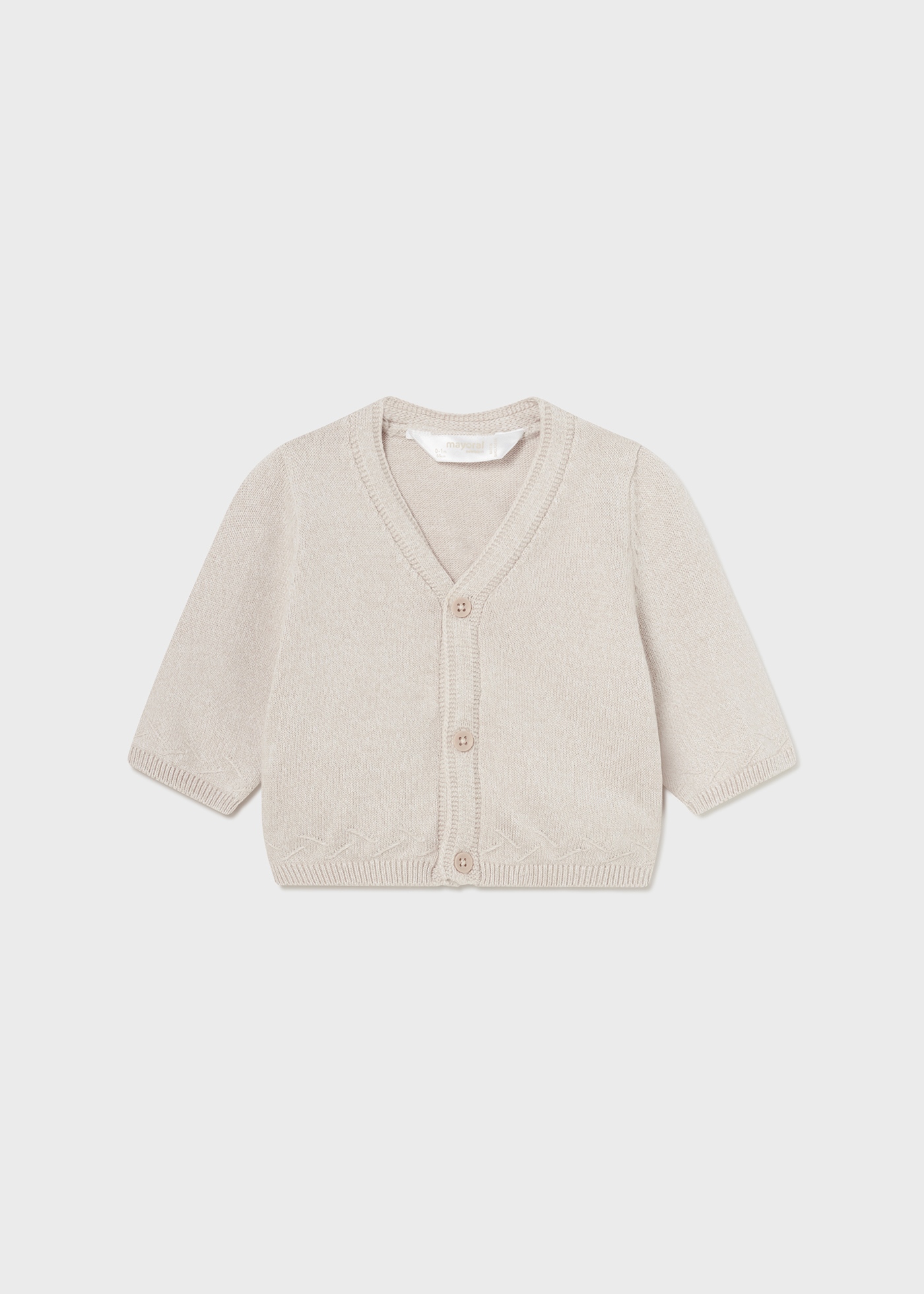 Casaquinho Better Cotton para recém-nascido com decote em V, branco