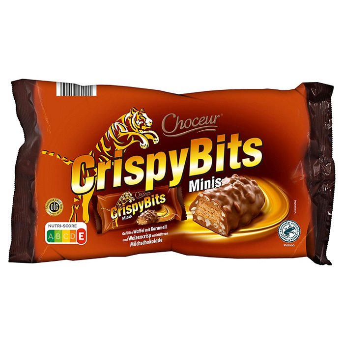 CHOCEUR Schokoriegel Mix Dreifach 400 g, Crispy Bits
