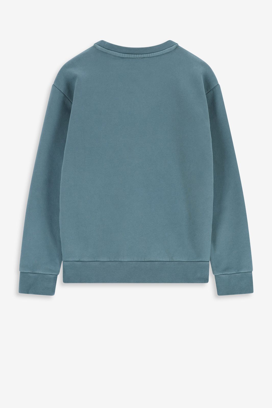 Blauwe sweater met fiets