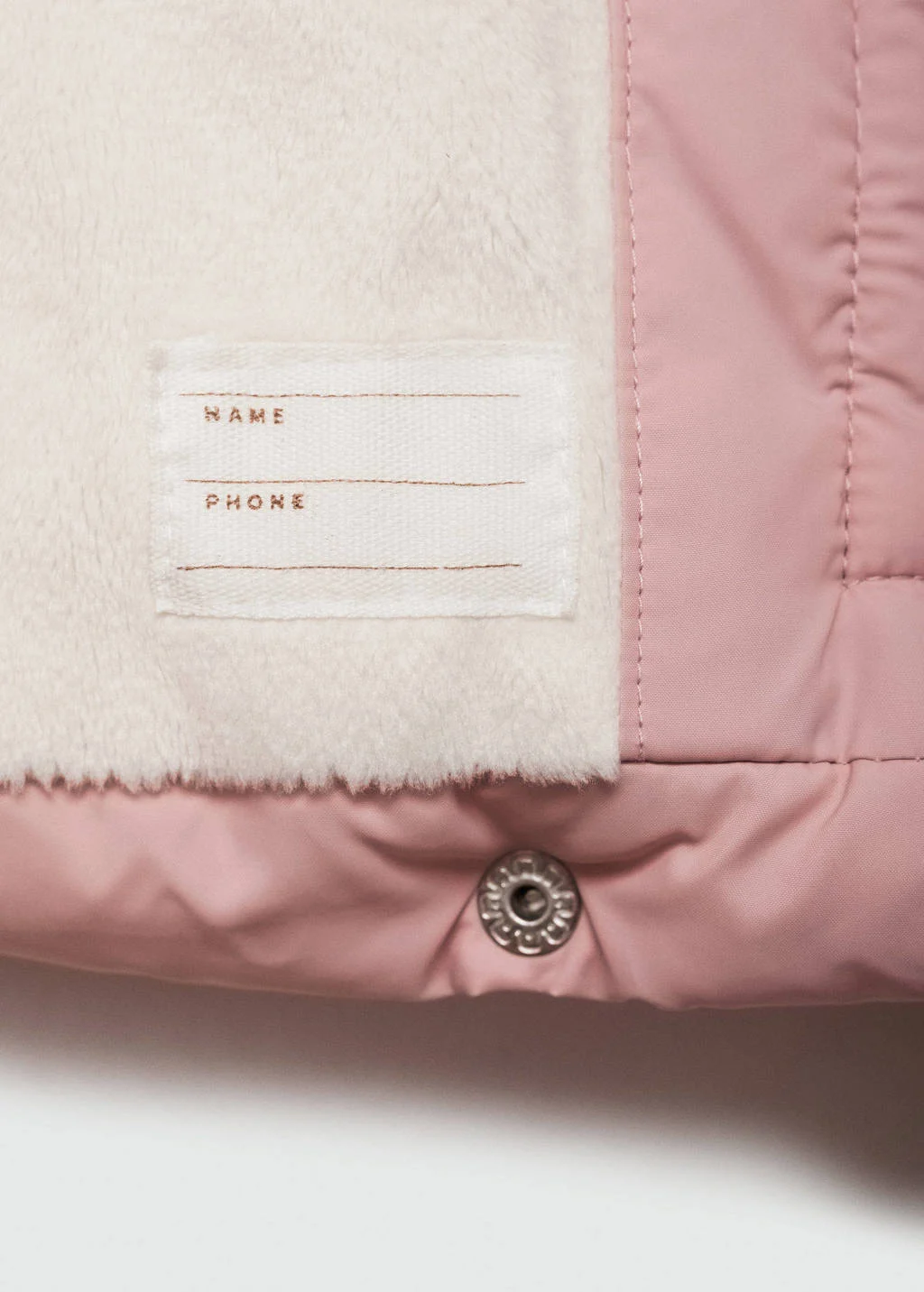 Mango Kids gewatteerde winterjas pastelroze