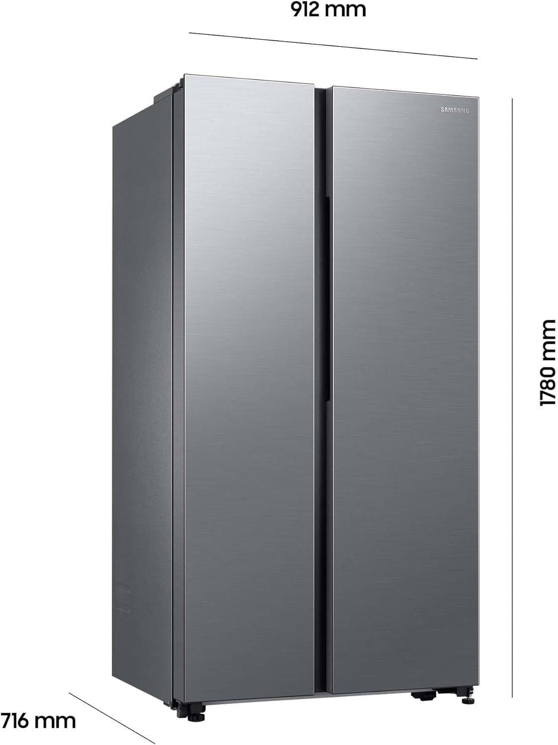 Samsung RS64DG53R3B1EF Side-by-Side-Kühlschrank mit Gefrierfach, 178 cm, 628 l, SmartThings AI Energy Mode, Eis- und Wasserspender, Slim Ice Maker, Premium Black Steel