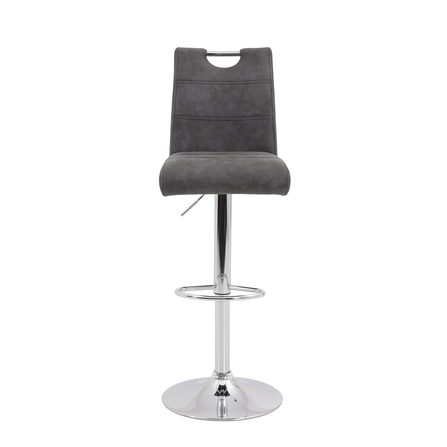 Barhocker - Vintage anthrazit - Microfaser - höhenverstellbar