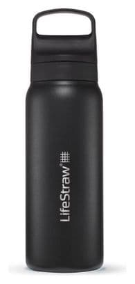 Bouteille filtre à eau LifeStraw Go 2.0 isolée en acier inoxydable 700 ml-Noir