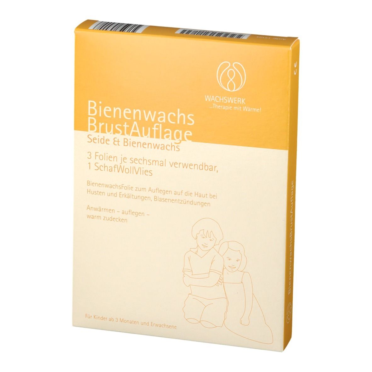 Bienenwachs BrustAuflage Seide & Bienenwachs & WolleVlies