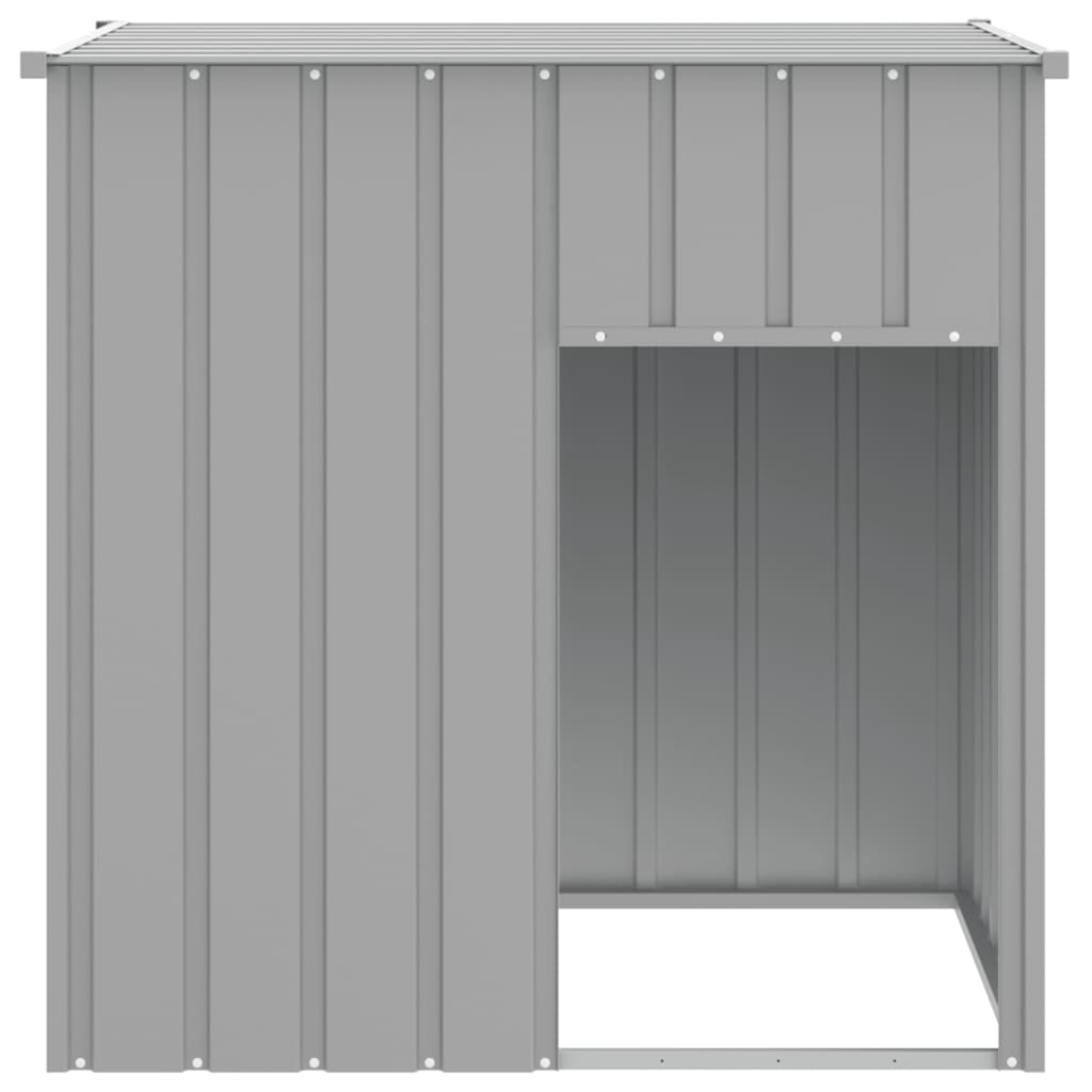 Canil vidaXL com telhado de aço galvanizado, cinza claro, 110x103x109cm