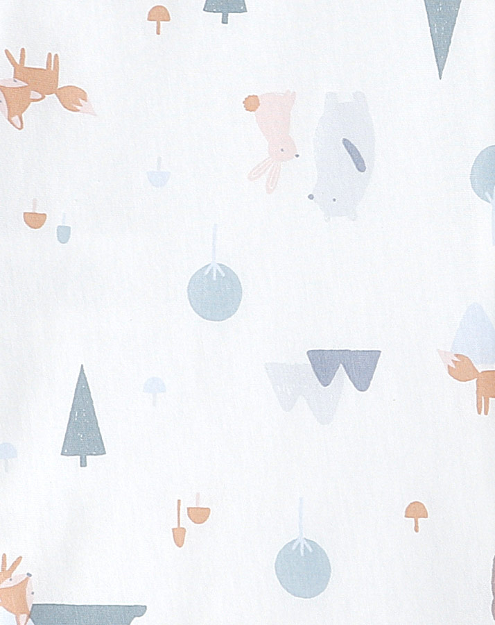 Jersey-Sommerschlafsack LITTLE FOX in weiß