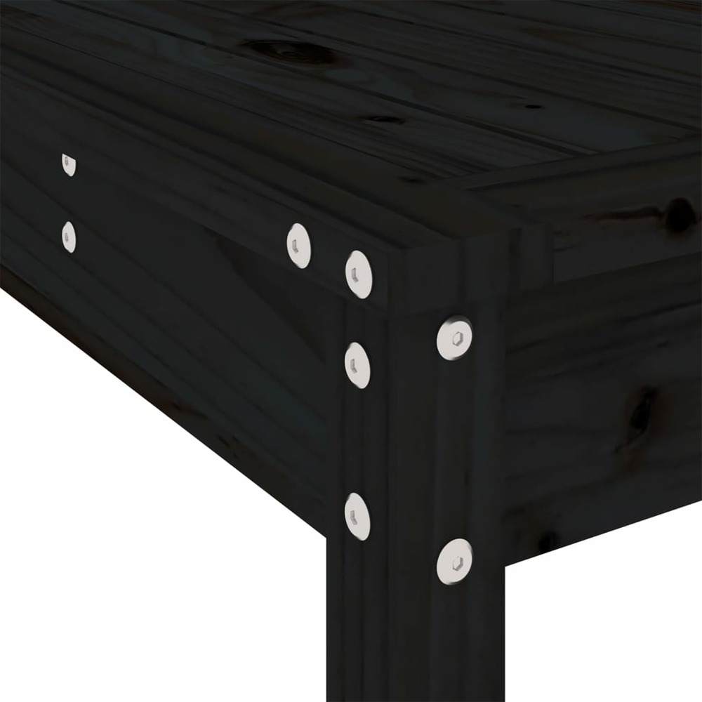 Ensemble à dîner de jardin 13 pcs noir bois massif de pin
