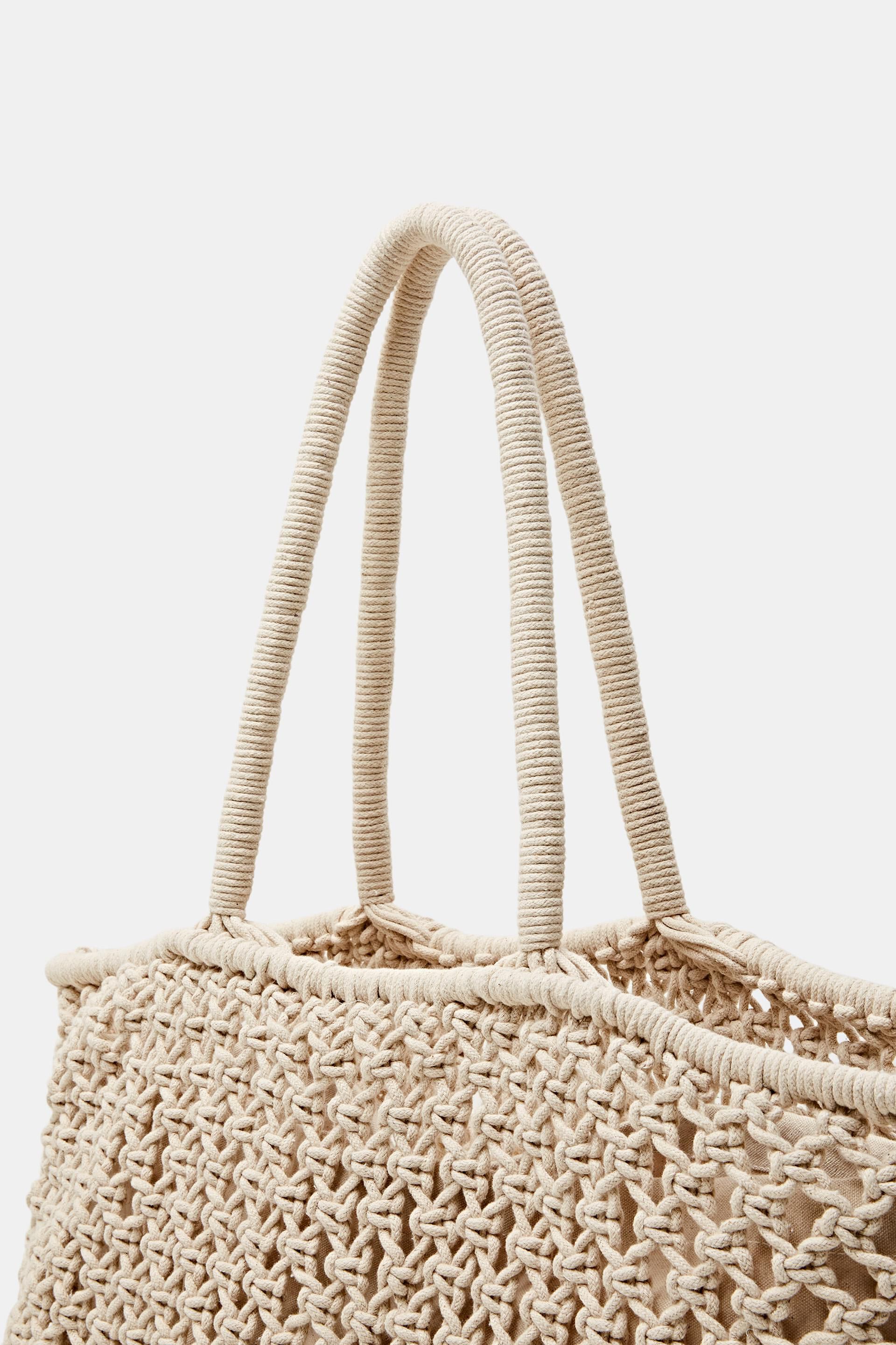 Sac fourre-tout oversize rayé en crochet