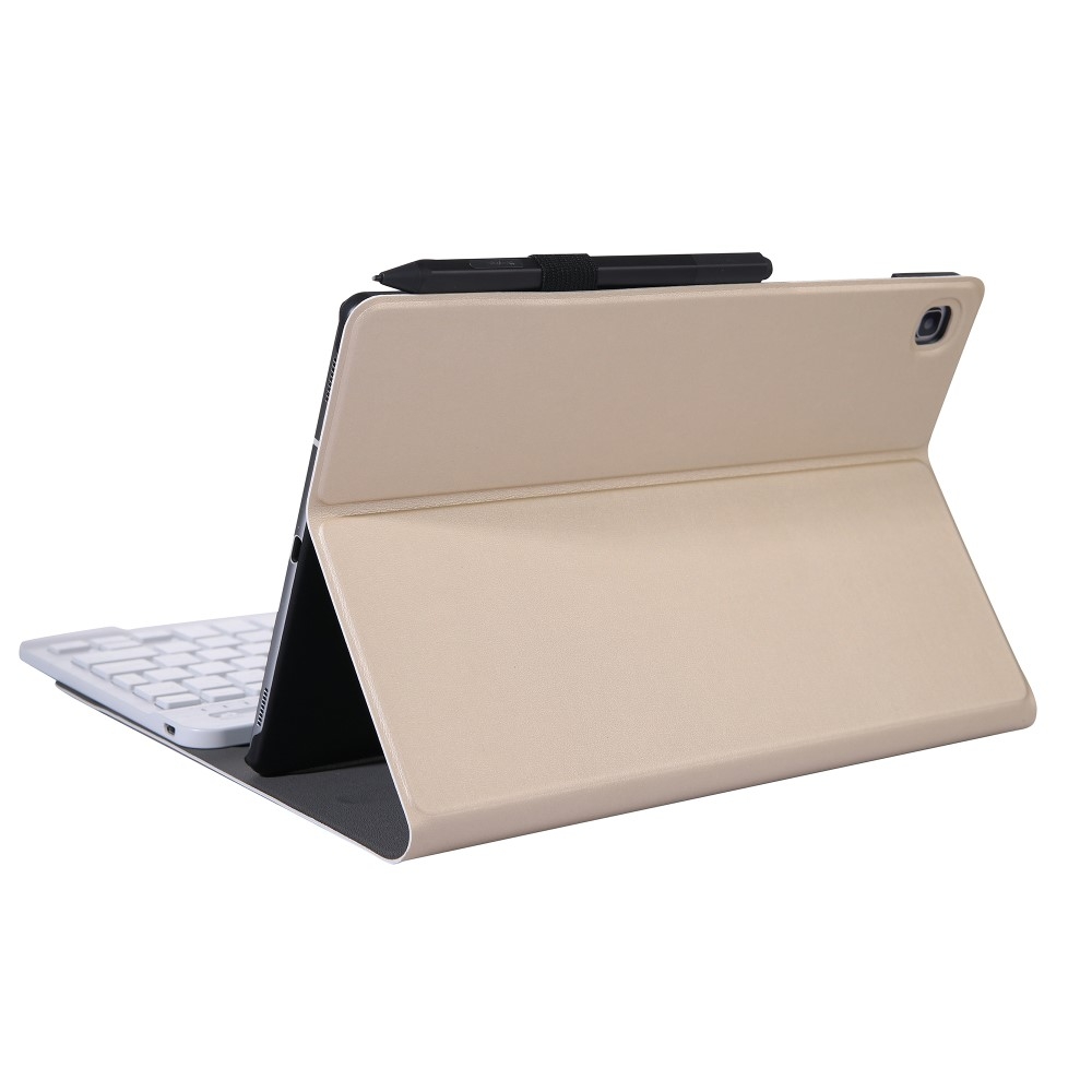 Samsung Galaxy Tab S6 Lite (2024/2022/2020) Leder Tasche mit abnehmbarer Bluetooth Tastatur Keyboard (QWERTY) - Gold