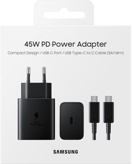 Samsung Power Adapter - USB-C naar USB-C Kabel - 45W - 1.8m - Zwart