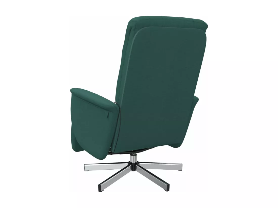 Fauteuil inclinable de massage et repose-pieds vert foncé tissu