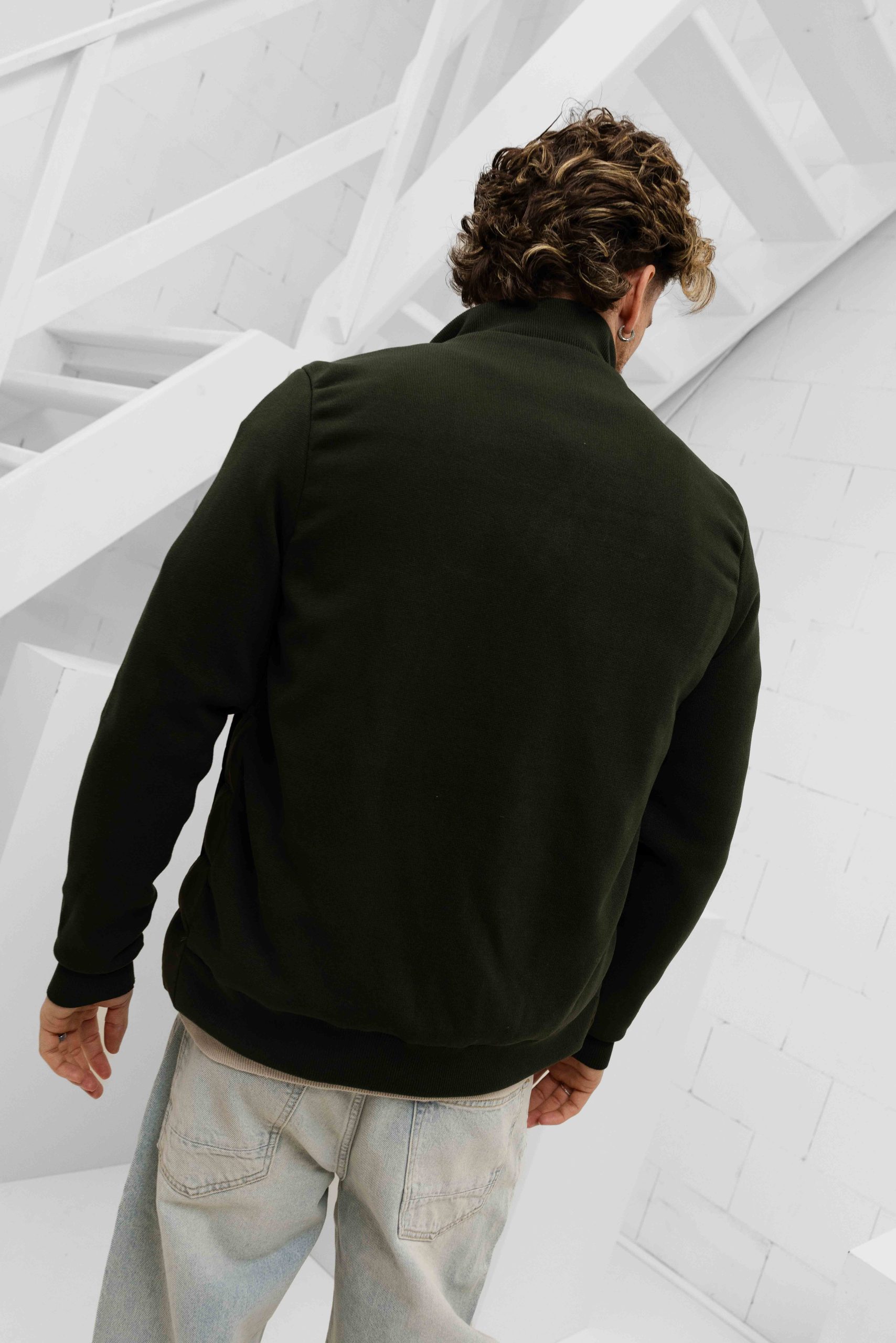 Malelions Knitted Hybrid Jas Heren Donkergroen
