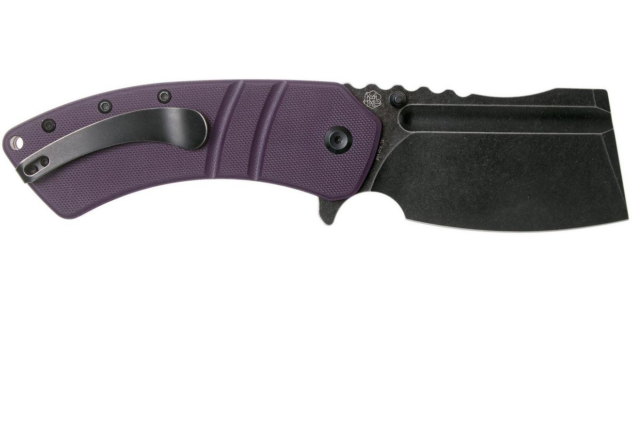 Kansept XL Korvid T1030A4 Blackwashed, Purple G10 zakmes, Justin Koch design