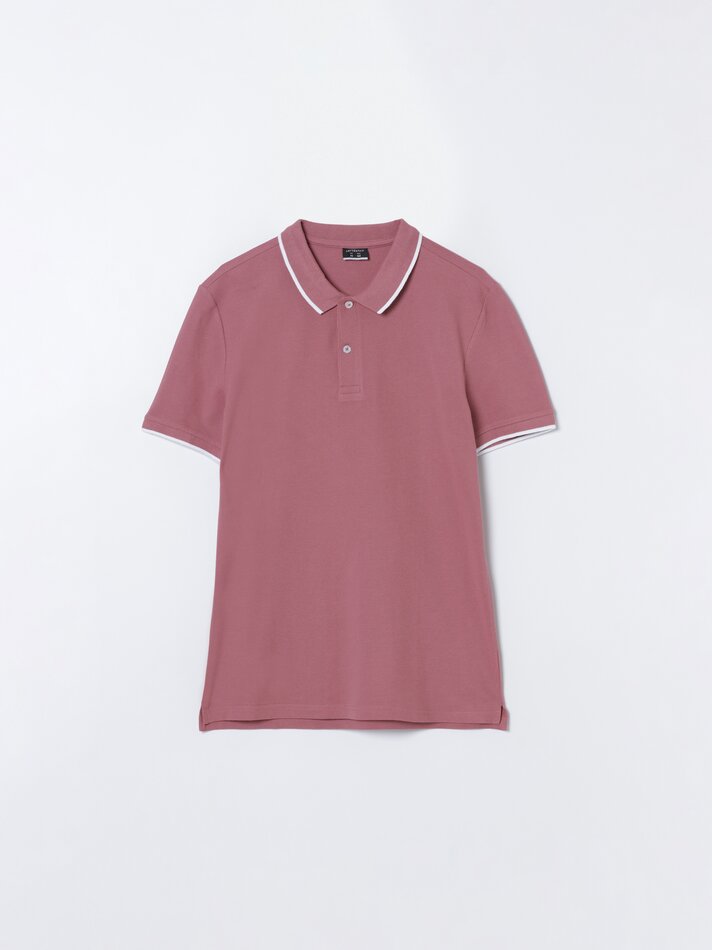 Camisa polo básica em cores vibrantes - Rosa escuro