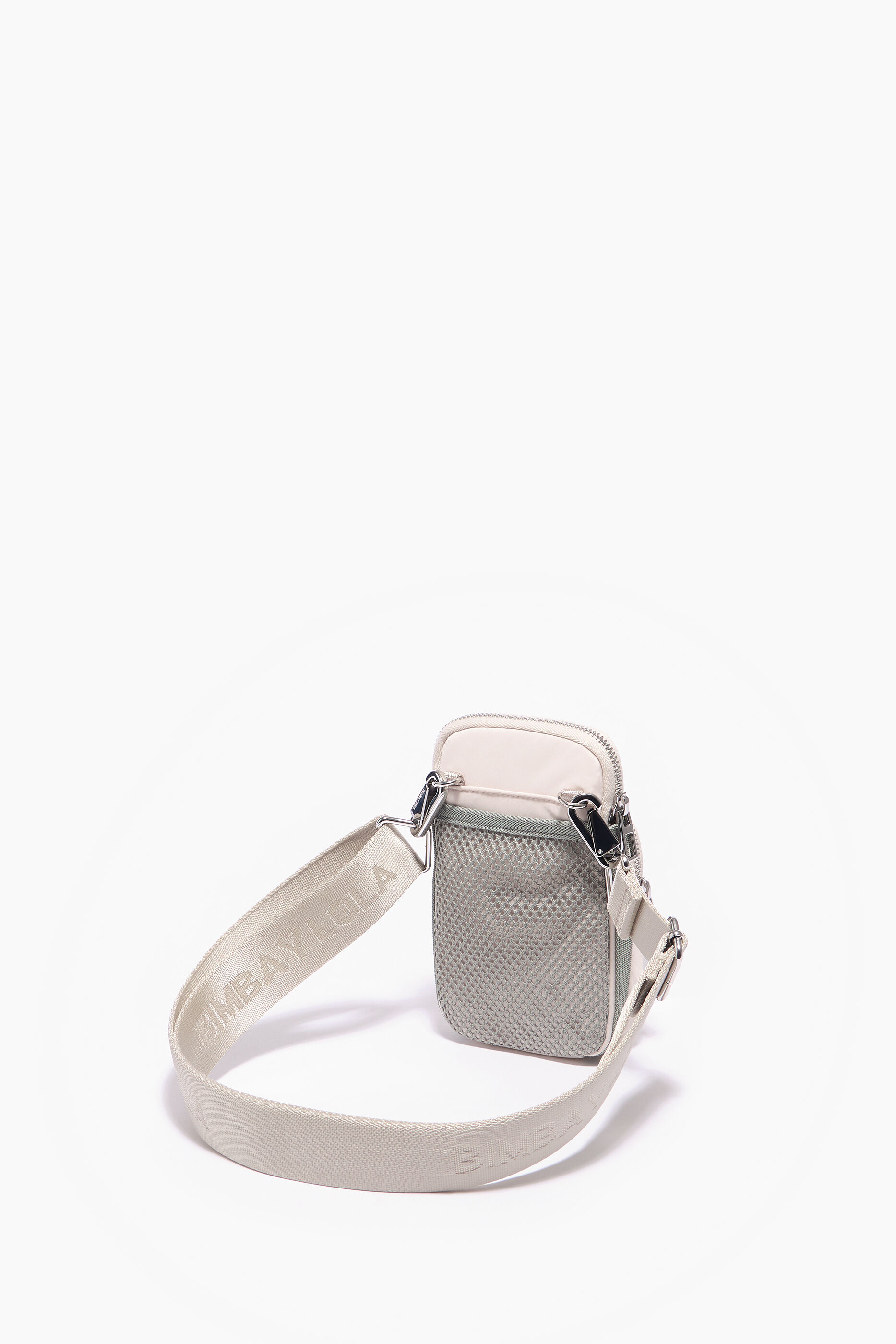 Bolsa mini de náilon cor marfim