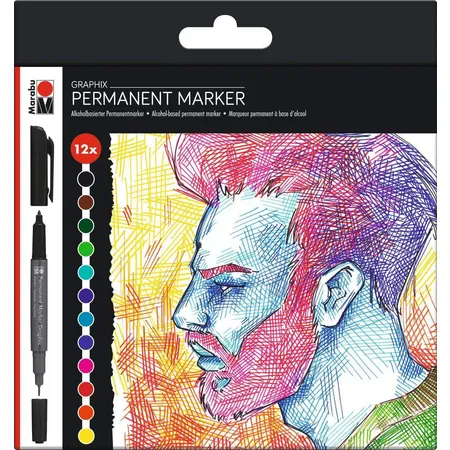 Marabu Permanent Marker Graphix 4er-Sortierung ONCE UPON A TIME