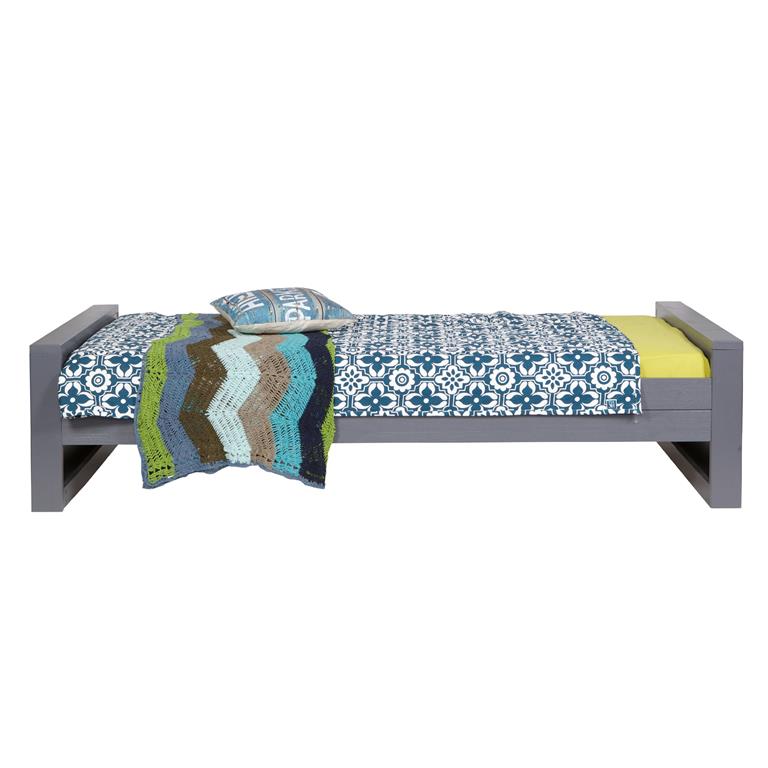 Woood Dennis Bed 90 x 200 cm - Donkergrijs