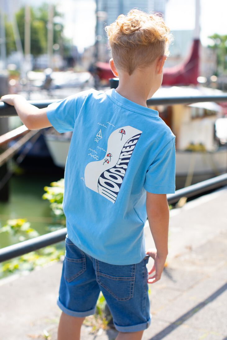 MOODSTREET blauwe moodstreet t-shirt t-shirt front + back print