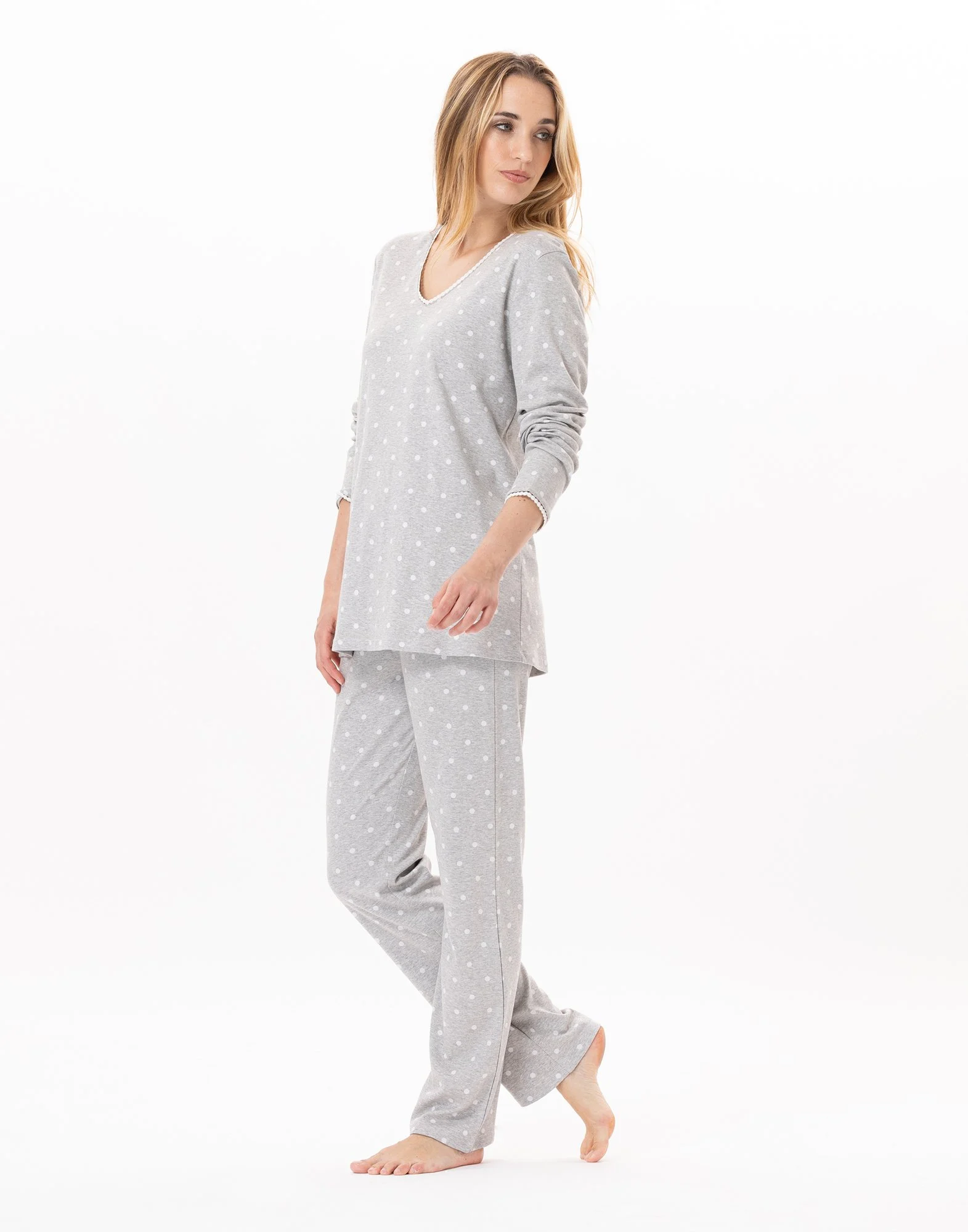 CHAMADE 802 - Pyjama en coton | Gris