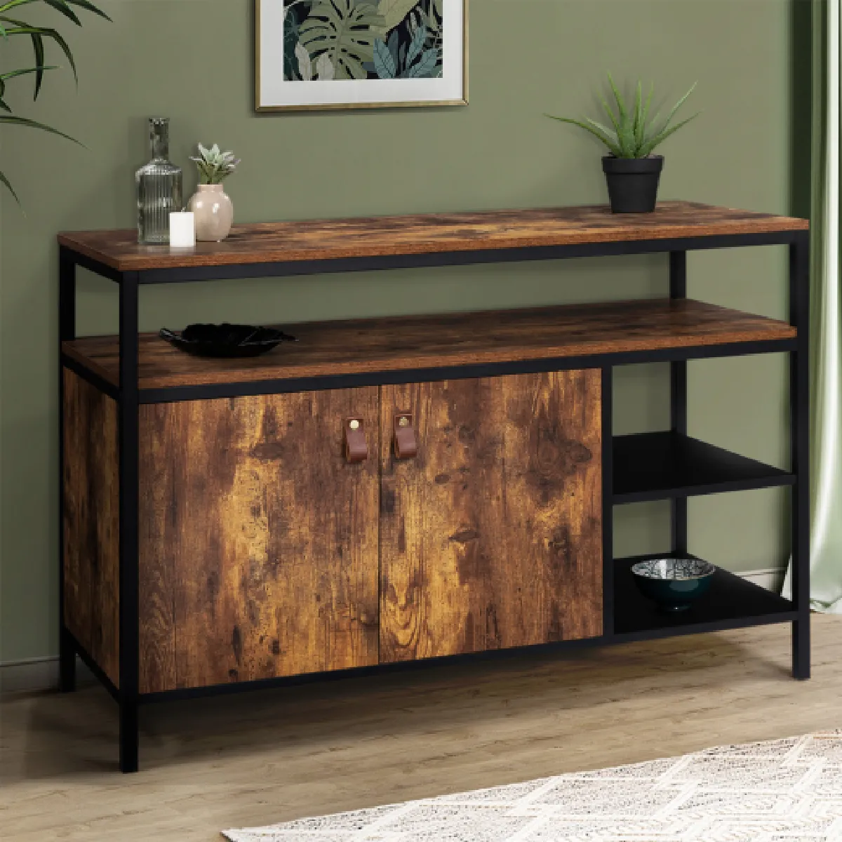 Idmarket Buffet CHICAGO 100 cm - Bois/métal
