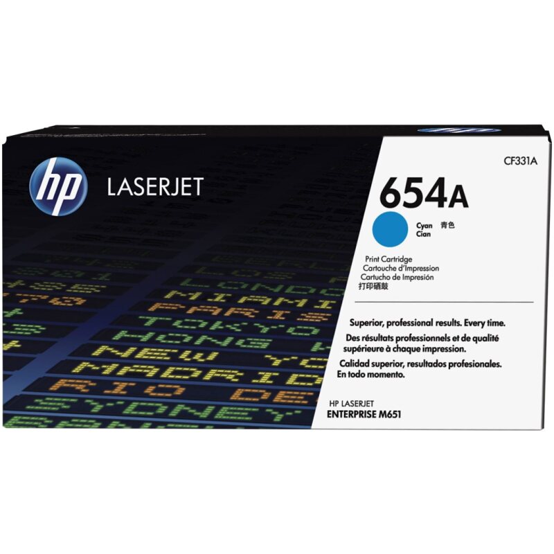 HP 654A toner cyan authentique LaserJet