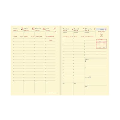 Agenda Soho Universitaire Prestige - 1 semaine sur 2 pages - 10 x 15 cm - rose - Quo Vadis