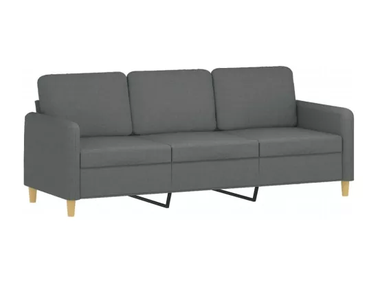 Canapé à 3 places Gris foncé 180 cm Tissu