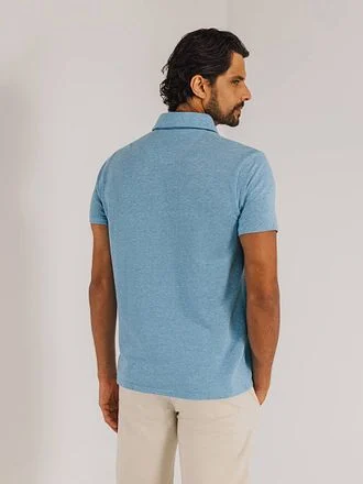 State of Art Poloshirt Piqué Melange Lichtblauw 46115907-5611 kopen