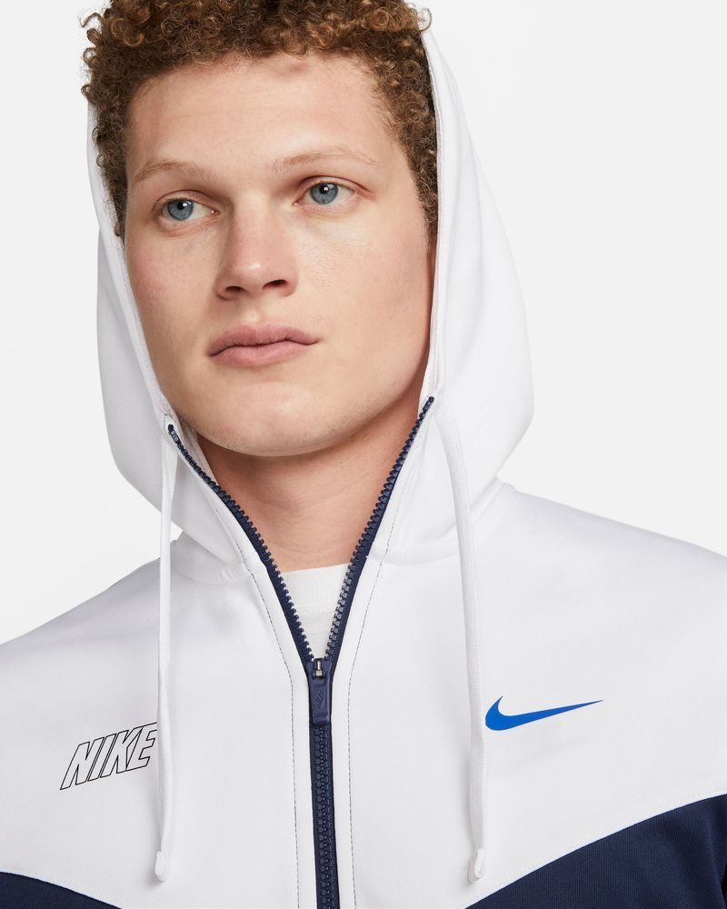 Sweat zippé à capuche Nike Repeat Bleu Marine & Blanc pour homme