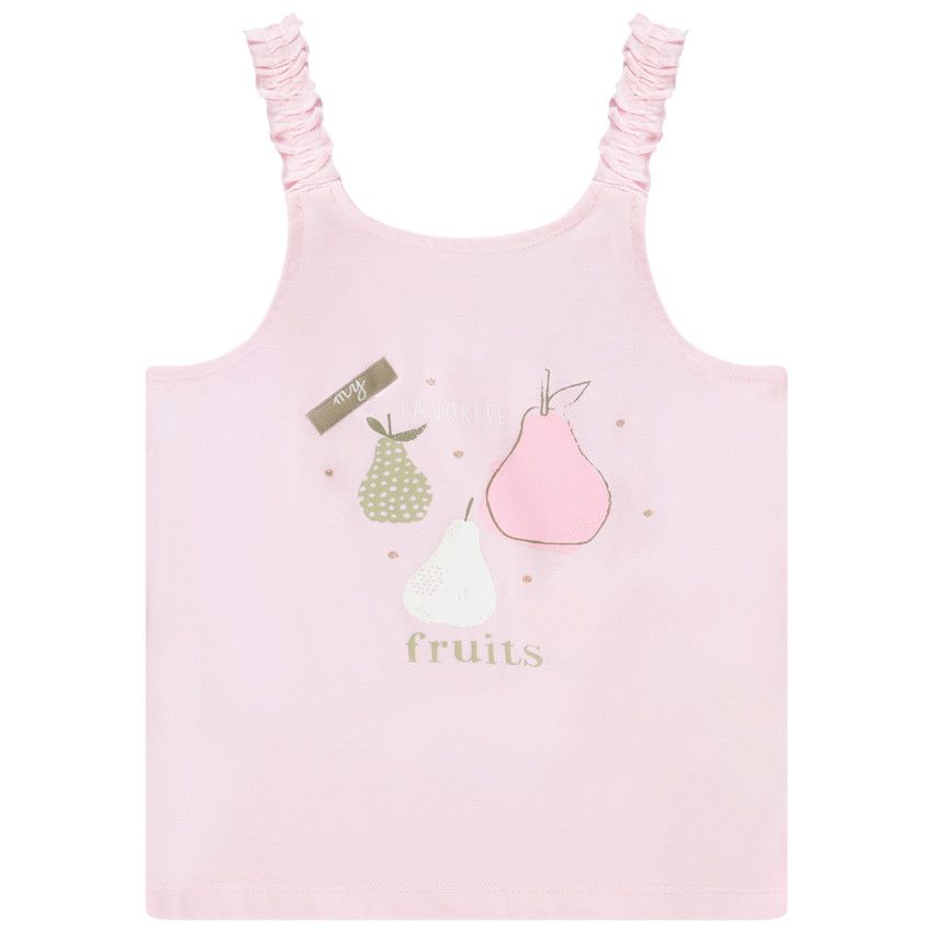 Débardeur en jersey print poires pour bébé fille - Rose