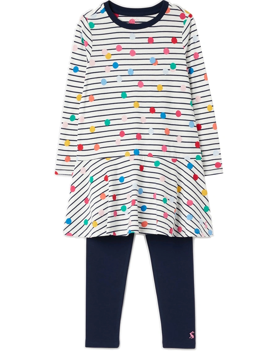 Langarmkleid IONA BABY SPOT mit Leggings in weiß