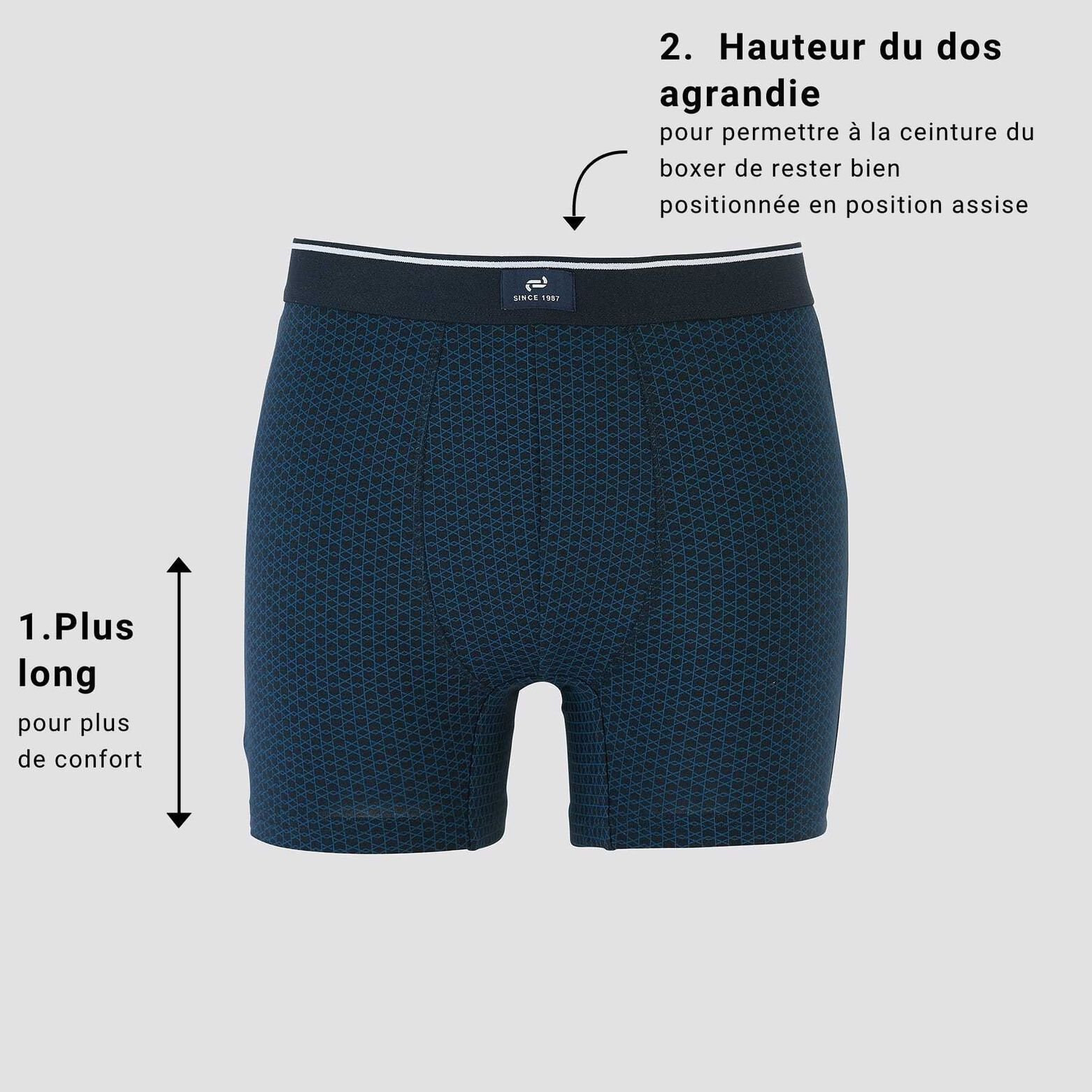 Lot boxer pour personne à mobilité réduite Bleu foncé