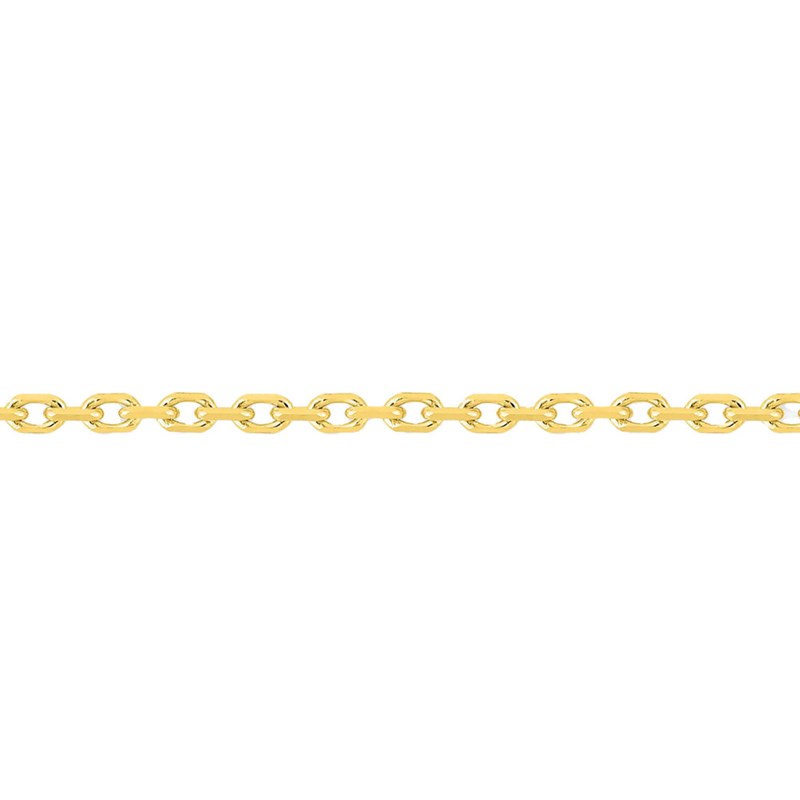 Chaîne mixte 40 cm - Maille Forçat diamanté - Or 18 Carats - Largeur 1.45 mm