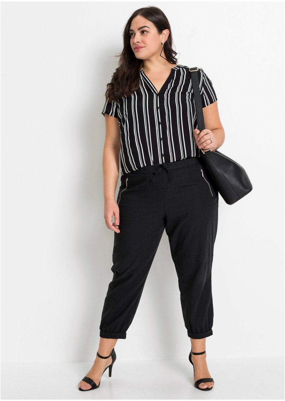 Pantalon 7/8 lin majoritaire