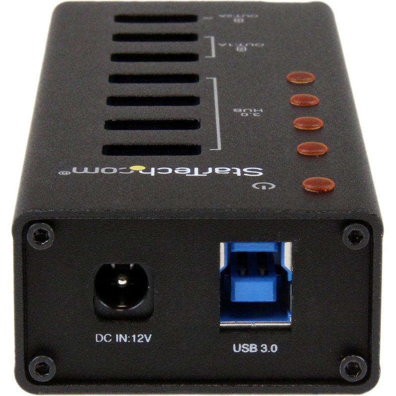 StarTech.com Hub USB 3.0 (5Gbps) Alimenté de 4 ports avec Station de Recharge de 3 ports USB (2 x 1A, 1 x 2A) - Fixation Murale