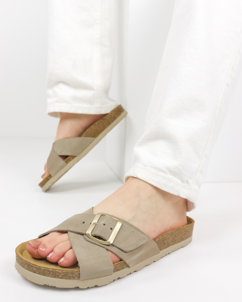 Nelson Slippers  - taupe