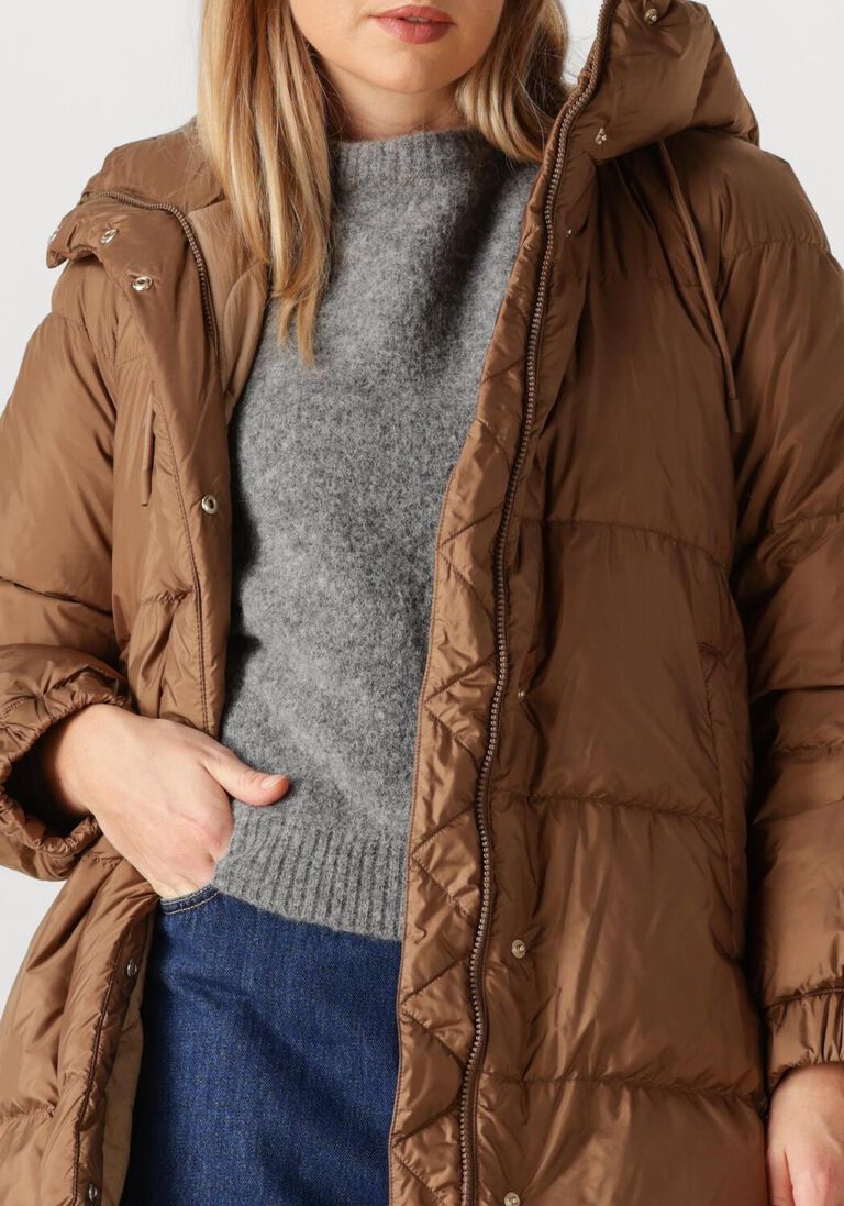 bruine max mara gewatteerde jas anfora