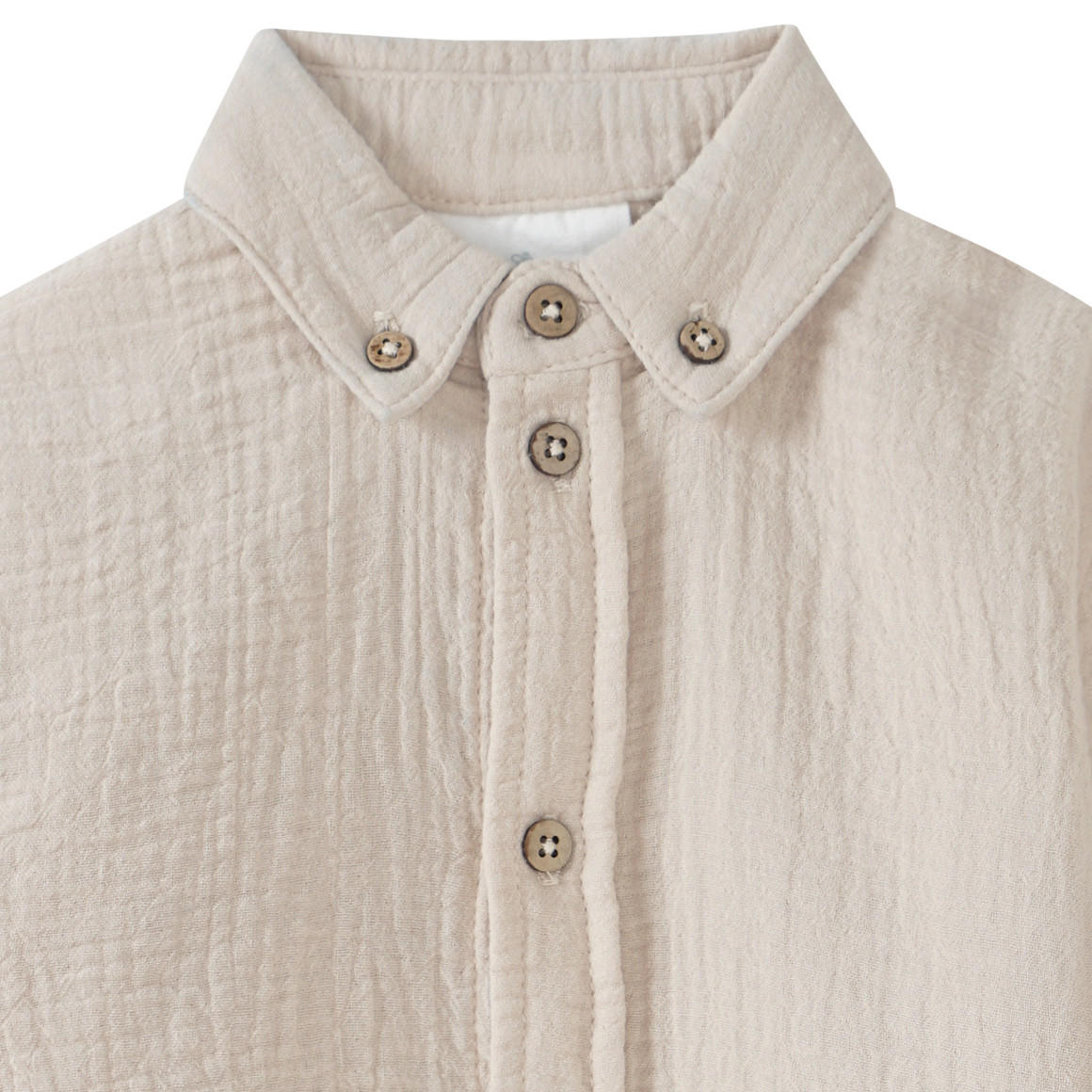 Topolino Pure Collection Jungen Musselin-Hemd mit Kentkragen beige