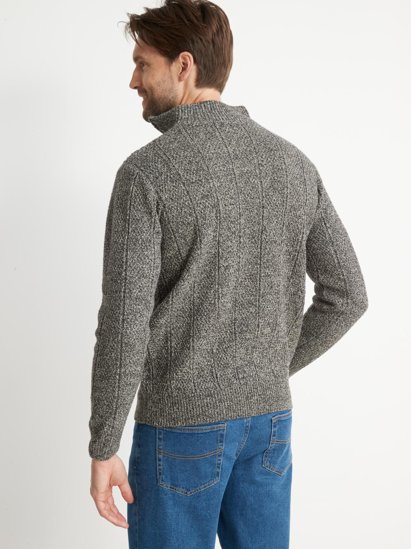 Pull torsadé col montant zippé