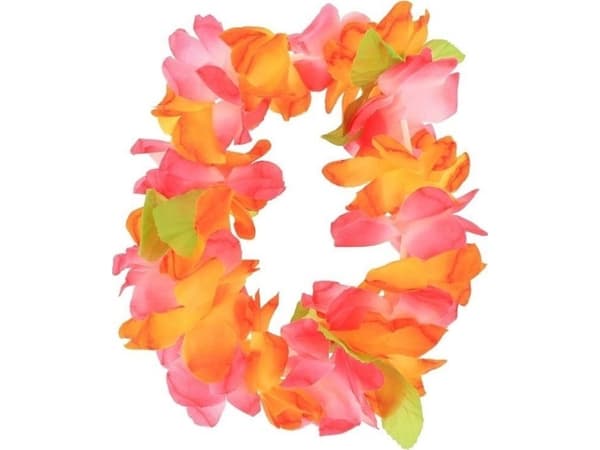 Hawaii pannebånd store blomster oransje-rosa