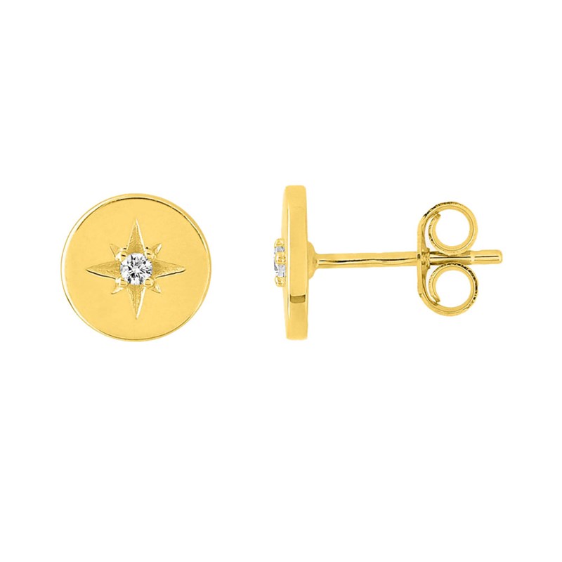 Boucles d'oreilles Femme - Oxyde de zirconium - Or 18 Carats
