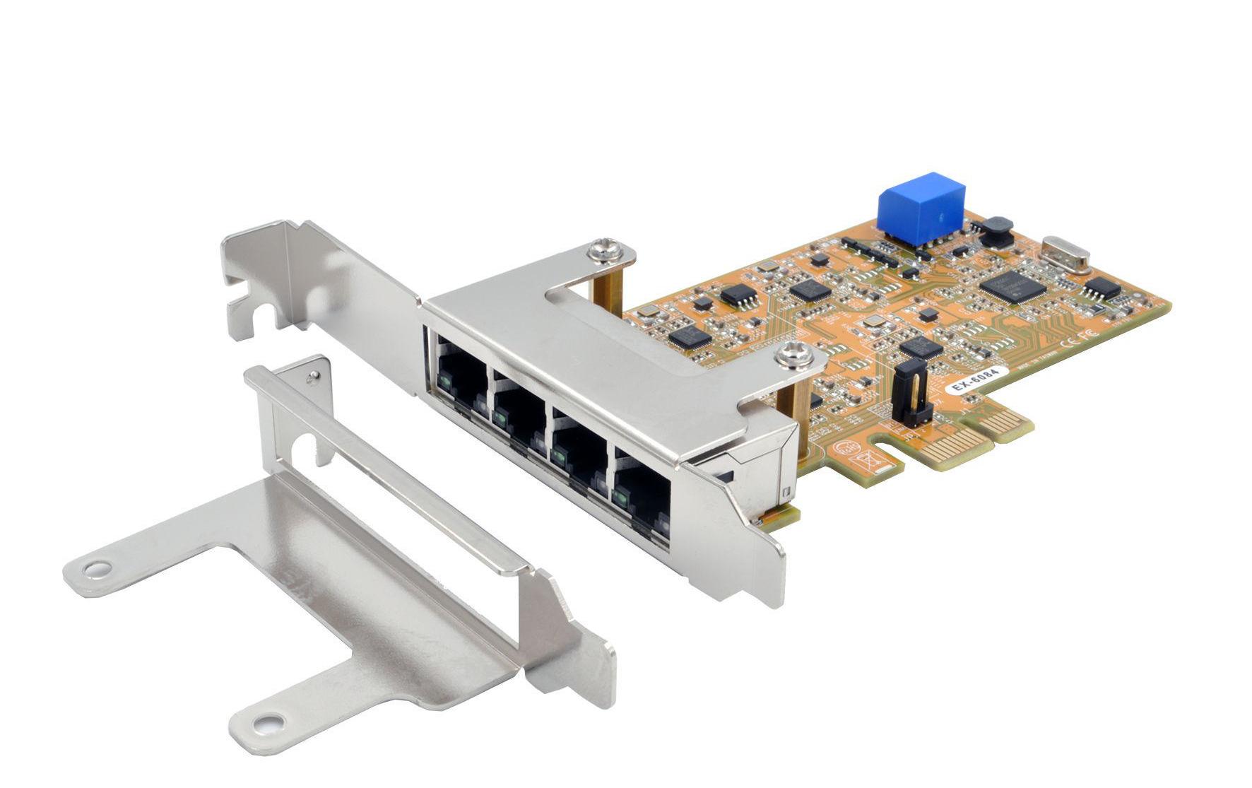 Netzwerkkarte EX-6084 PCIe<br>PCIe-Netzwerkkarte mit vier Gigabit-Ports
