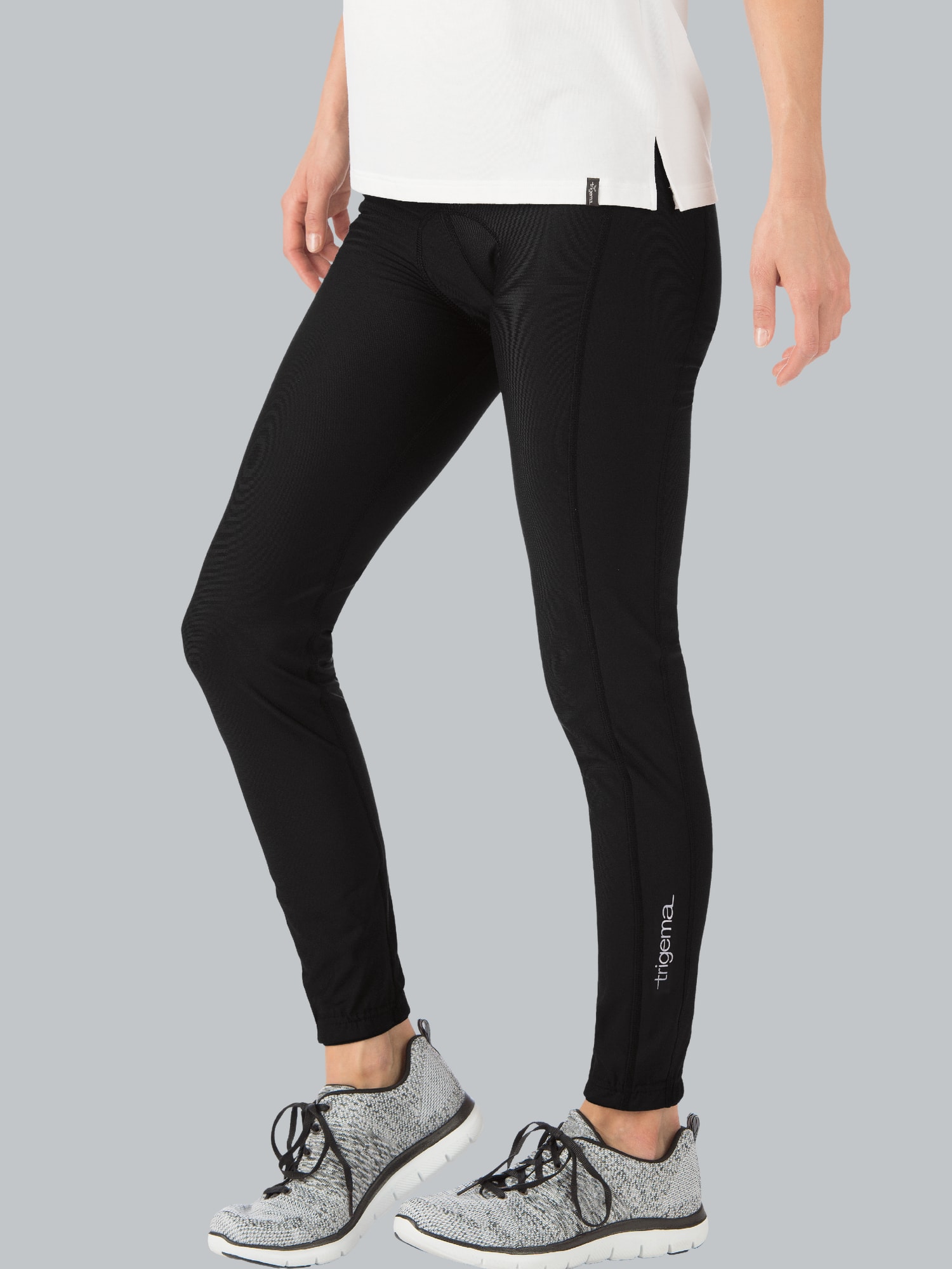 Lange Radler-Hose angeraut Schwarz