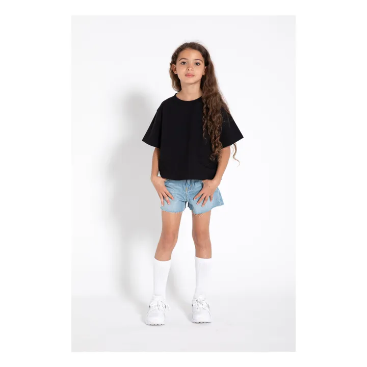 Finger in the nose Short Low Waist Eva | Denim bleached