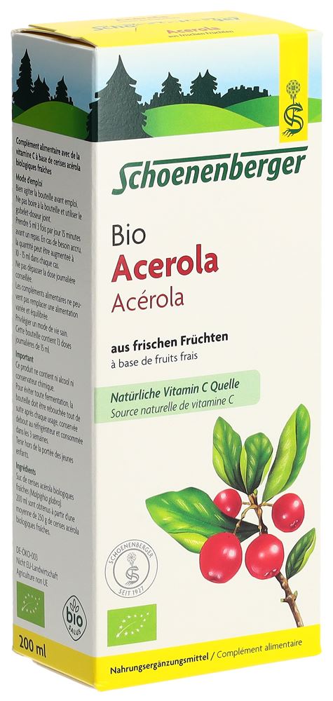 SCHOENENBERGER Acerola aus frischen Früchten Bio Fl 200 ml
