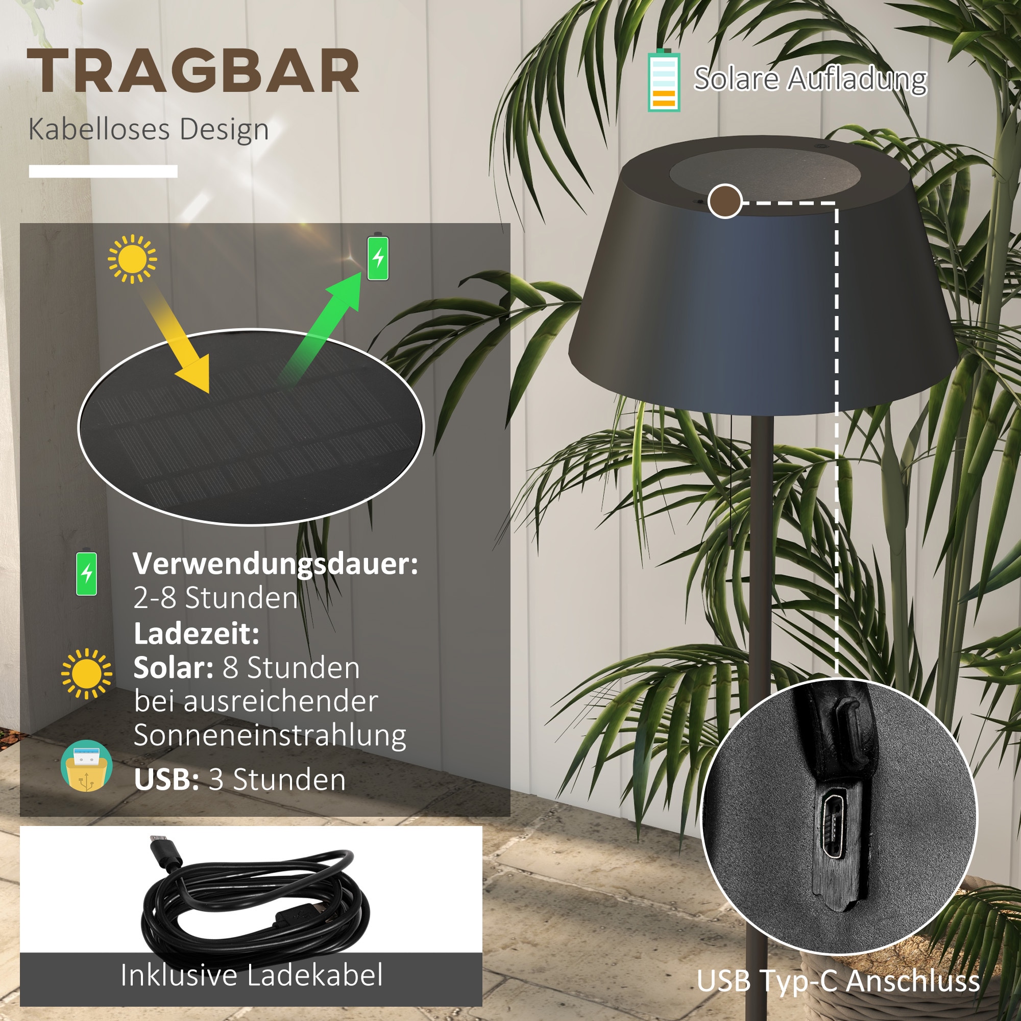 HOMCOM Stehleuchte mit LED für buntes und warmweißes Licht schwarz 32L x 32B x 153H cm