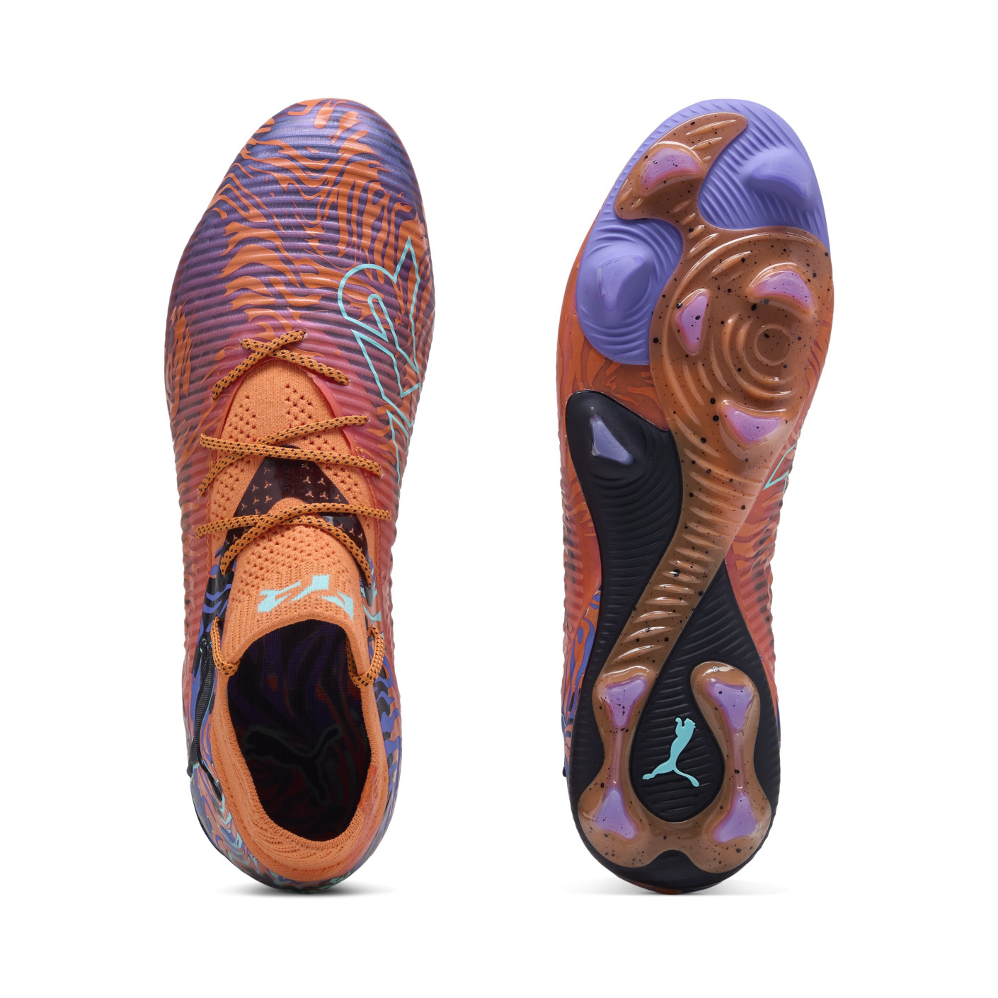 PUMA Future 8 Ultimate Creativity Gras Voetbalschoenen (FG) Oranje Paars Zwart
