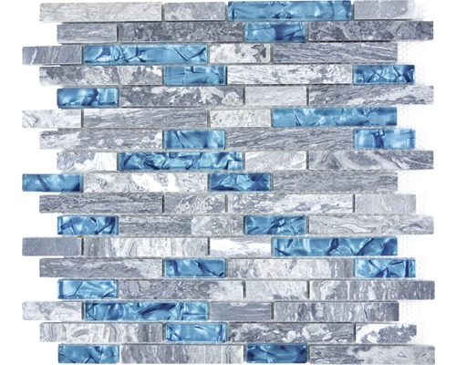 Natuursteenmozaïek XCM MV688 30x29 cm grijs/blauw